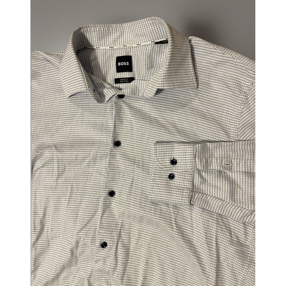 Hugo Boss Men's Business Casual Long Sleeve Button Woven Shirt  16‎ 32/33 Large